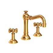 Newport Brass Jacobean 1.2 GPM Widespread Bathroom Faucet with Pop-Up Drain Assembly Aged Brass