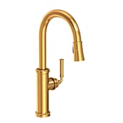 Newport Brass Taft 1.8 GPM Single Hole Pull Down Kitchen Faucet Aged Brass