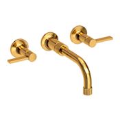 Newport Brass Pardees 1.2 GPM Wall Mounted Widespread Bathroom Faucet with Lever Handles Aged Brass