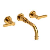 Newport Brass Griffey 1.2 GPM Wall Mounted Widespread Bathroom Faucet with Lever Handles Aged Brass