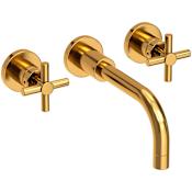 Newport Brass East Linear 1.2 GPM Wall Mounted Widespread Bathroom Faucet Aged Brass