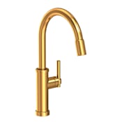 Newport Brass Seager 1.8 GPM Single Hole Pull Down Kitchen Faucet Aged Brass
