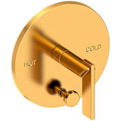 Newport Brass Keaton Balanced Pressure Tub & Shower Diverter Plate with Handle Aged Brass