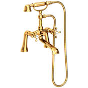 Newport Brass Astor Tub Filler - Includes Hand Shower Aged Brass