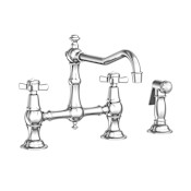 Newport Brass Fairfield 1.8 GPM Widespread Bridge Kitchen Faucet Polished Chrome