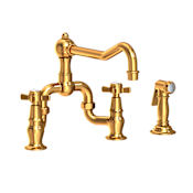 Newport Brass Fairfield 1.8 GPM Widespread Bridge Kitchen Faucet Aged Brass