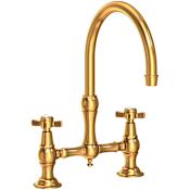 Newport Brass Fairfield 1.8 GPM Widespread Bridge Kitchen Faucet Aged Brass
