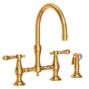 Newport Brass Chesterfield 1.8 GPM Widespread Bridge Kitchen Faucet Aged Brass