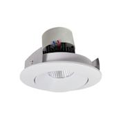Nora Lighting Pearl 4" LED Adjustable Recessed Trim - 3500K - 1000 Lumens - Cone Reflector Matte Powder White / Matte Powder White