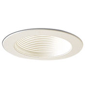 Nora Lighting 4" Baffle Recessed Trim with Plastic Ring White / White