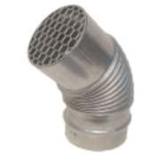 Noritz 4" Diameter 45 Degree Bird Screen Horizontal Vent Termination Stainless Steel
