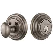 Nostalgic Warehouse Classic Solid Brass Single Cylinder Deadbolt with 2-3/8" Backset Antique Pewter