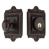 Nostalgic Warehouse Egg and Dart Solid Brass Single Cylinder Deadbolt with 2-3/8" Backset Timeless Bronze