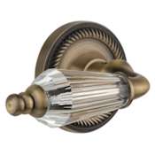 Nostalgic Warehouse Parlor Solid Brass Passage Lever Set with Rope Rose and 2-3/4" Backset Antique Brass