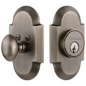 Nostalgic Warehouse Cottage Solid Brass Single Cylinder Deadbolt with 2-3/8" Backset Antique Pewter