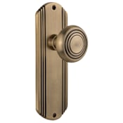 Nostalgic Warehouse Vintage Art Deco Solid Brass Privacy Door Knob Set with 2-3/4" Backset Antique Brass