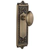 Nostalgic Warehouse Vintage Victorian Homestead Solid Brass Privacy Door Knob Set with Egg and Dart Rose and 2-3/4" Backset Antique Brass