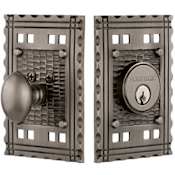Nostalgic Warehouse Craftsman Solid Brass Single Cylinder Deadbolt with 2-3/8" Backset Antique Pewter