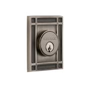 Nostalgic Warehouse Mission Solid Brass Double Cylinder Deadbolt with 2-3/8" Backset Antique Pewter
