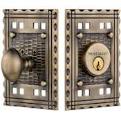 Nostalgic Warehouse Craftsman Solid Brass Single Cylinder Deadbolt with 2-3/4" Backset Antique Brass