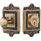 Nostalgic Warehouse Egg and Dart Solid Brass Single Cylinder Deadbolt with 2-3/4" Backset Antique Brass