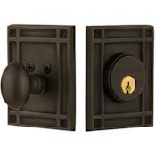 Nostalgic Warehouse Mission Solid Brass Single Cylinder Deadbolt with 2-3/4" Backset Oil-Rubbed Bronze