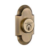 Nostalgic Warehouse Cottage Solid Brass Double Cylinder Deadbolt with 2-3/4" Backset Antique Brass