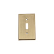 Nostalgic Warehouse New York Luxury Solid Brass 1 Gang Single Toggle Light Switch Wall Cover Plate Antique Brass