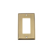 Nostalgic Warehouse New York Vintage 1 Gang Single Rocker Light Switch Cover / GFI Antique Brass