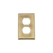 Nostalgic Warehouse New York Vintage 1 Gang Single Duplex Wall Outlet Cover Antique Brass