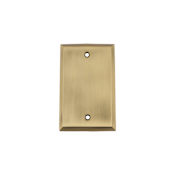 Nostalgic Warehouse New York Single Vintage Decorator Wall Plate Outlet Cover Blank Antique Brass