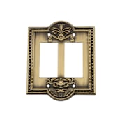 Nostalgic Warehouse Meadows Vintage Victorian 2 Gang Double Rocker Light Switch Plate Cover - GFI Antique Brass