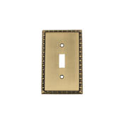 Nostalgic Warehouse Egg & Dart Vintage 1 Gang Single Toggle Light Switch Wall Cover Plate Antique Brass