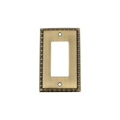 Nostalgic Warehouse Egg & Dart Vintage 1 Gang Single Rocker Light Switch Cover / GFI Antique Brass