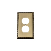 Nostalgic Warehouse Egg & Dart Victorian 1 Gang Single Duplex Wall Outlet Cover Antique Brass