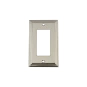 Nostalgic Warehouse Deco 20's Luxury Solid Brass 1 Gang Single Rocker Light Switch Cover / GFI Satin Nickel