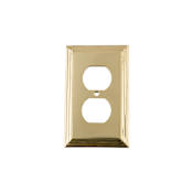 Nostalgic Warehouse Deco Mid Century Modern Luxury Solid Brass 1 Gang Single Duplex Wall Power Outlet Cover Unlacquered Brass