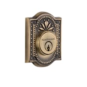 Nostalgic Warehouse Meadows Solid Brass Double Cylinder Deadbolt with 2-3/8" Backset Antique Brass
