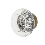 Nostalgic Warehouse Vintage Round Clear Crystal 1-3/8" Cabinet Knob Antique Brass