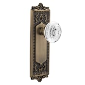 Nostalgic Warehouse Vintage Crystal Egg and Dart Single Dummy Door Knob with Egg & Dart Rose Antique Brass