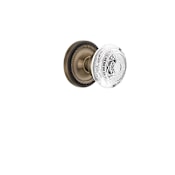 Nostalgic Warehouse Vintage Crystal Egg and Dart Privacy Door Knob Set with Rope Rose and 2-3/4" Backset Antique Brass