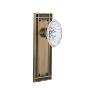 Nostalgic Warehouse Vintage Crystal Victorian Privacy Door Knob Set with Mission Rose and 2-3/8" Backset Antique Brass