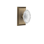 Nostalgic Warehouse Vintage Crystal Victorian Single Dummy Door Knob with Studio Rose Antique Brass