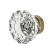Nostalgic Warehouse Crystal 1-3/8 Inch Mushroom Cabinet Knob Antique Brass