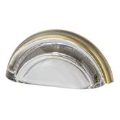 Nostalgic Warehouse Vintage Restoration 3 Inch Center to Center Smooth Crystal Cup Cabinet Pull Antique Brass