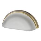 Nostalgic Warehouse Crystal Frosted 3 Inch Center to Center Cup Cabinet Pull Antique Brass
