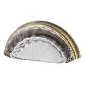 Nostalgic Warehouse Vintage Restoration Fluted 3 Inch Center to Center Crystal Cup Cabinet Pull Antique Brass