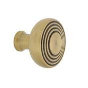 Nostalgic Warehouse Deco 1-3/8 Inch Mushroom Cabinet Knob Antique Brass