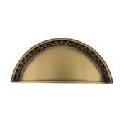 Nostalgic Warehouse Meadows 3" Center to Center Vintage Cabinet Cup Handle - Cup Pull - Solid Brass Antique Brass