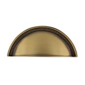 Nostalgic Warehouse Soleil 3 Inch Center to Center Cup Cabinet Pull Antique Brass